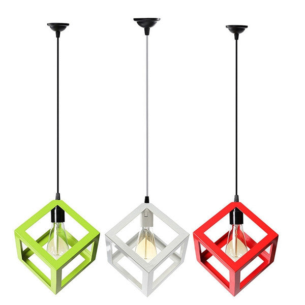 Modern E27 Metal Cube Ceiling Pendant Light Chandelier Fixtures Lamp Bar Hotel Restaurant