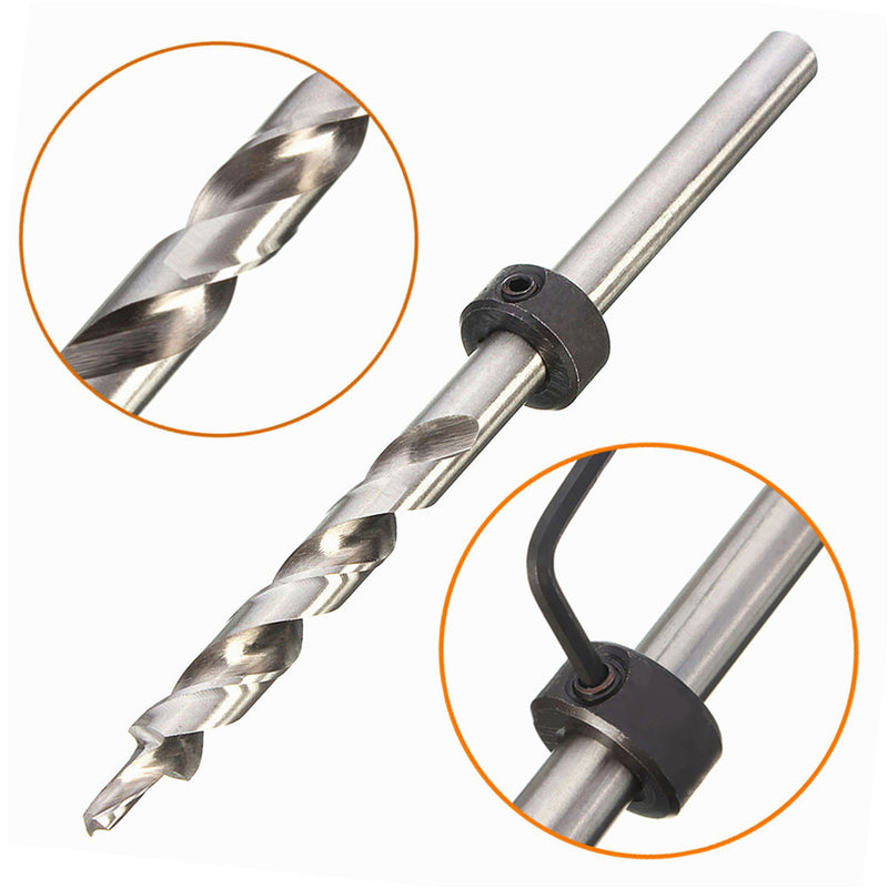 3/8 Inch 9.5mm Replacement Twist Step Drill with Stop Collar for Manual Pocket Hole Jig