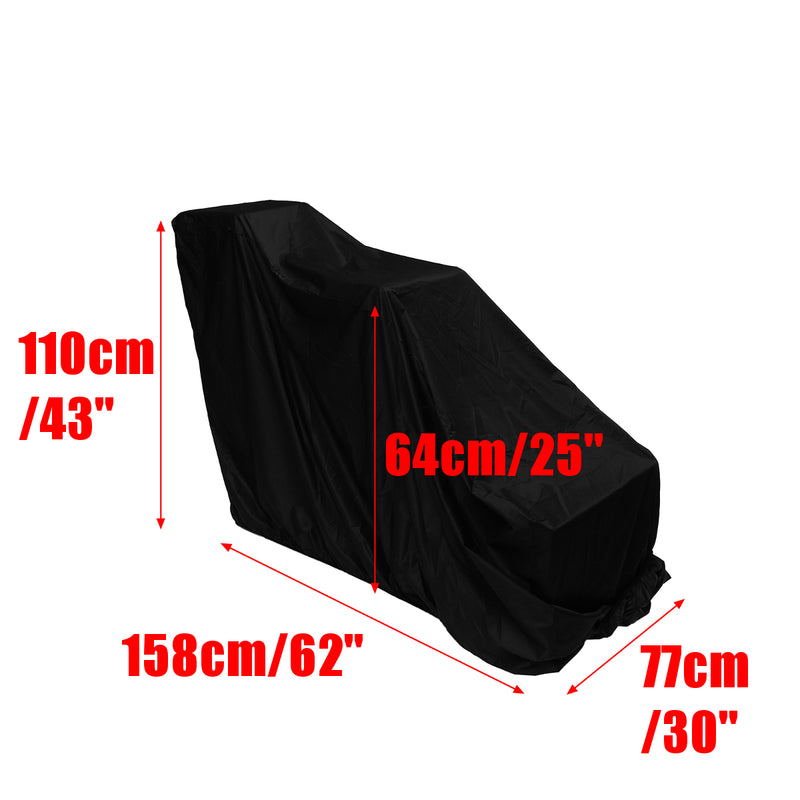 Black Polyester All Weather Protective Snow Thrower Cover 158x77x110cm