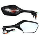 Pair Motorcycle Rear View Mirrors Turn Signal Light For Honda CBR1000RR 2008-2013