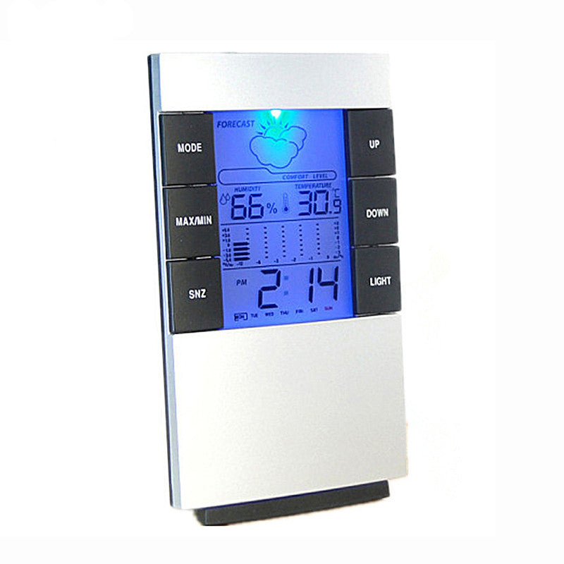 LCD Digital Thermometer Hygrometer Electronic Temperature Humidity Meter Clock Weather Station Clock