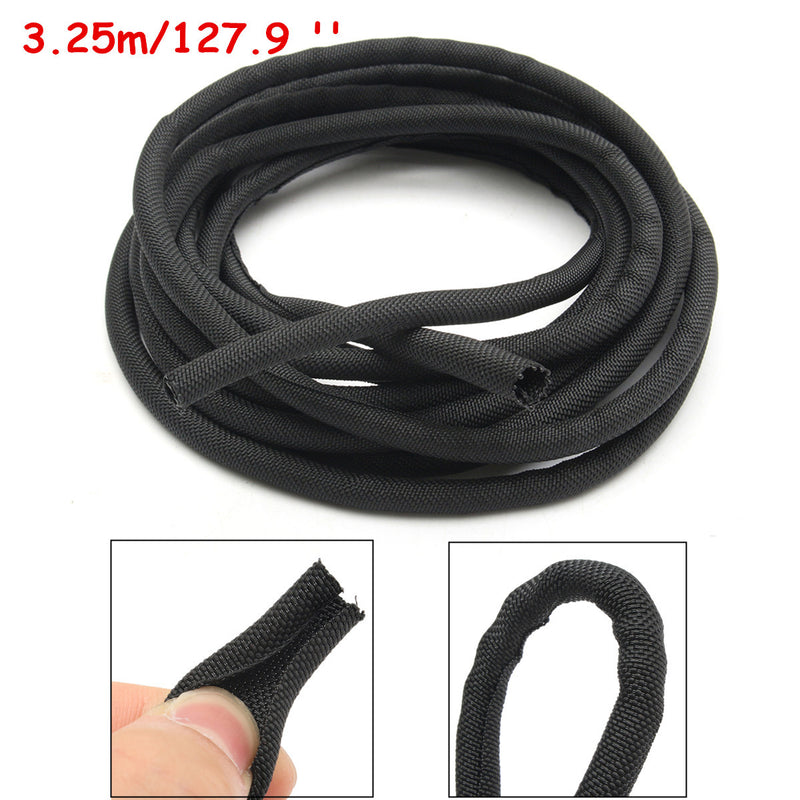 3.25m Flame Retardant Anti-corrosion Self Wrap Braided PET Wire Nylon Sleeve