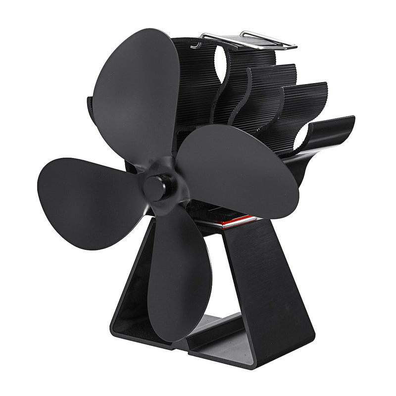 4 Blade Stove Fan Blades Heat Powered Stove Fan Eco Friendly Wood Log Burner Thermometer Fan