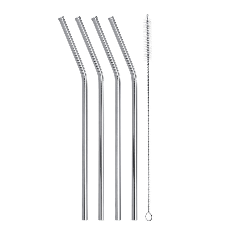 Reusable Straw Stainless Steel Straws Reusable Metal Drinking Straws with Cleaning Brushes Pouch