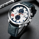 CURREN 8324 Chronometer Casual Style Male Sport Watch Leather Strap Analog Quartz Watch