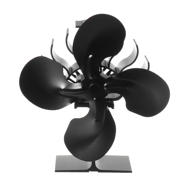 4 Blade Fireplace Heated Power Stove Fan Thermal Fire Heater Household Eco Fan Efficient Heat Distribution