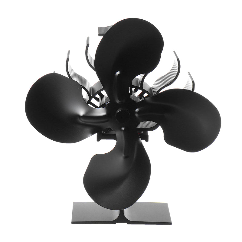 4 Blade Fireplace Heated Power Stove Fan Thermal Fire Heater Household Eco Fan Efficient Heat Distribution