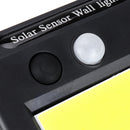 Solar 60 COB LED PIR Motion Sensor Wall Light 3-sided Waterproof Outdoor Garden Yard Path Security Lamp