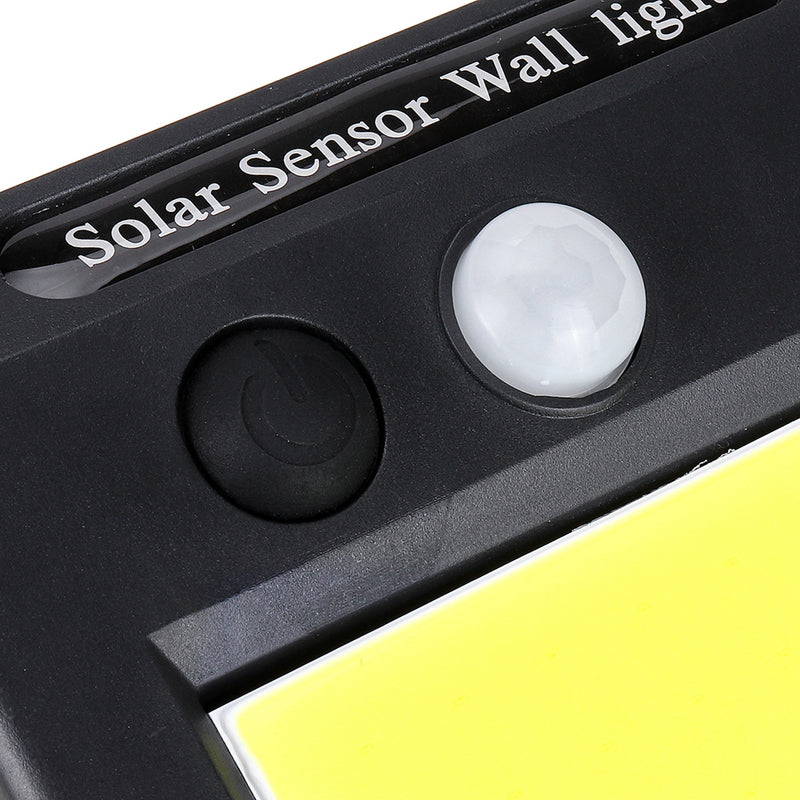 Solar 60 COB LED PIR Motion Sensor Wall Light 3-sided Waterproof Outdoor Garden Yard Path Security Lamp