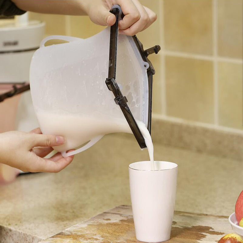 Portable Silicone Food Storage Bag Sealing Bag Refrigerator Meat Fruit Food Kitchen Storage Freezer Bag Fresh Bag