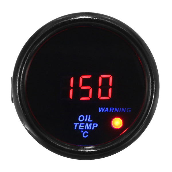 2 Inch 52mm 20-140 Oil Temperature Gauge Digital LED Display Black Face Car Meter with Sensor
