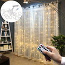 3*1M USB 8 Modes 100 LED Curtain String Light with 10 Hooks Festival Decor Fairy Lamp Christmas Wedding