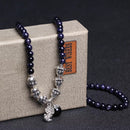 Unisex Vintage Multilayer Beads Crystal Bracelet Ethnic Blue Sandstone Lucky Bracelets