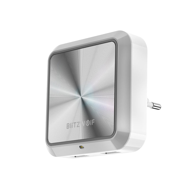 BlitzWolf BW-LT14 Plug-in Smart Light Sensor LED Night Light with Dual USB Charging Socket