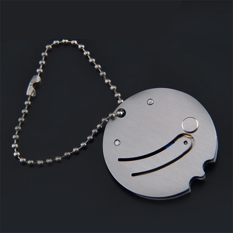 Portable Mini Foldable Stianless Steel Blade Carabiner Keychain Pocket Outdoor Military Survival