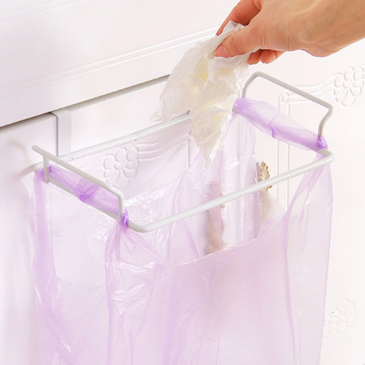 Kitchen Storage Rack Multi-purposes Wall Hanging Rack Door Back Garbage Bag Debris Hook