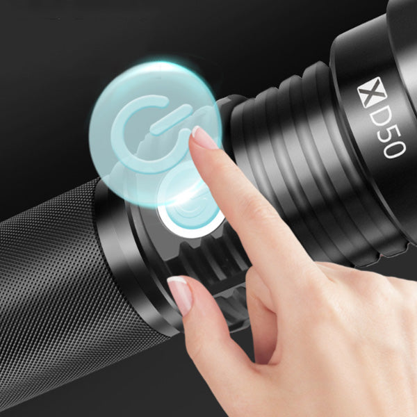 WARSUN P70 60W Zoomable Flashlight Waterproof USB Rechargeable 26650 Battery 3 Modes Work Lamp