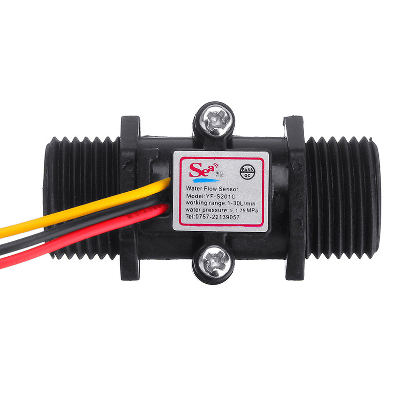 YF-S201C Black Flow Meter Water Flow Sensor Switch Precision Flowmeter Turbine Flowmeter G1/2 DN15