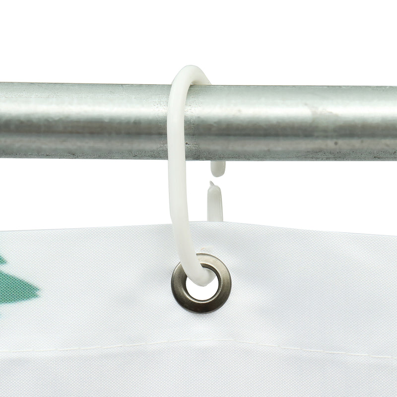 71''x71'' Long Peach Blossom Pattern Waterproof Polyester Shower Curtain with Hooks