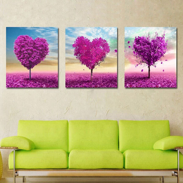 32x32cm 5D DIY Purple Love Tree Diamond Painting Resin Full Rhinestone Scenery Cross Stitch Kit