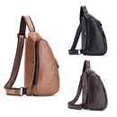 BULLCAPTAIN Men Leather Bag Crossbody Bag Outdoor Traveling Shoulder Bag Business Bag Chest Bag