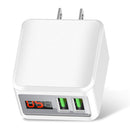 Bakeey 2 USB Ports 2A LED Display Smart Travel Wall USB Charger for Samsung Xiaomi Huawei