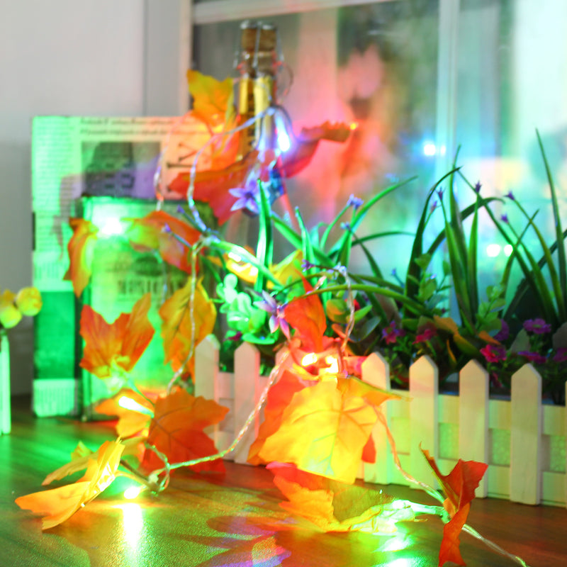Battery Powered 1.65M 10LEDs Fall Leaves Shaped Indoor Fairy String Light For Christmas