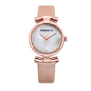 REBIRTH RE049 Simple Design Clock Women Wrist Watch Leather Strap Quartz Watches