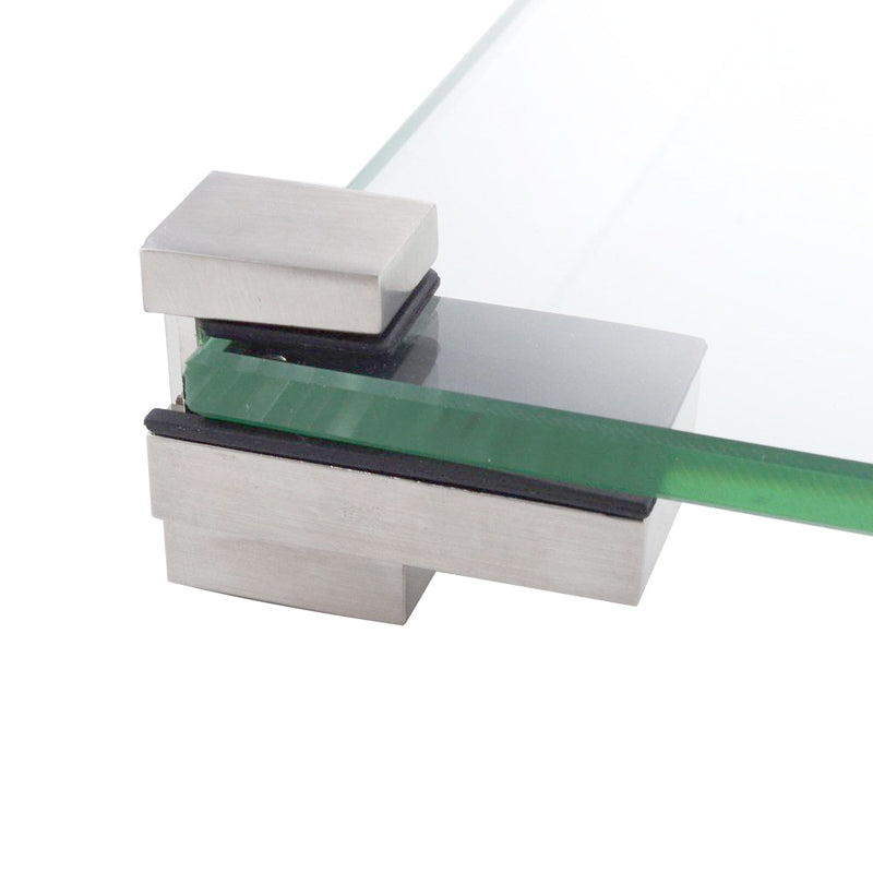 Solid Metal Adjustable Floating Wood Glass Shelf Bracket Wall Mount Brush Holder Rack