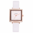 Simple Square Dial PU Leather Strap Women Fashion Ladies Dress Bracelet Quartz Watch
