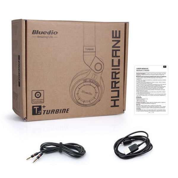 Bluedio T2 Plus Foldable bluetooth Headphone BT 5.0 Support FM Radio Micro Sd Card Music Phone Calls