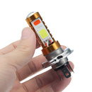 12/24V 15W 6500K Motorcycle H4 LED High Beam Low Beam COB Headlight 3 Color Stoke Bulb Scooter ATV