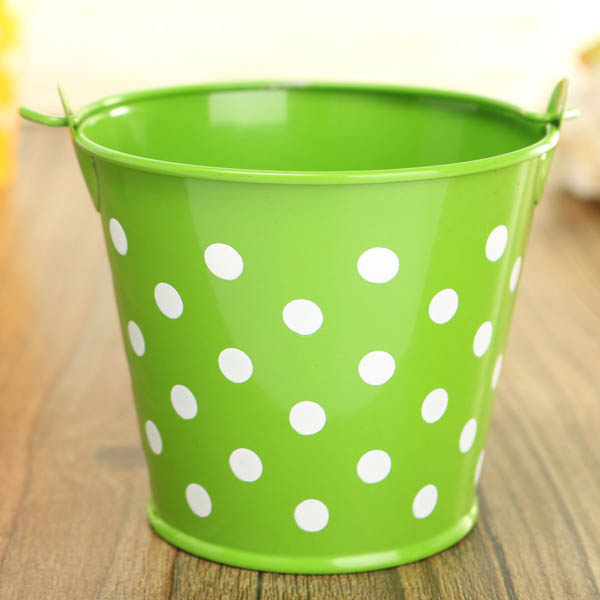 Mini Polka Dot Iron Sheet Flower Pot Flower Potted Plant Flowerpot Garden Decoration