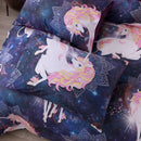 3 PCS Bedding Sets Unicorn And Campanula Quilt Cover Pillowcase For Queen Size