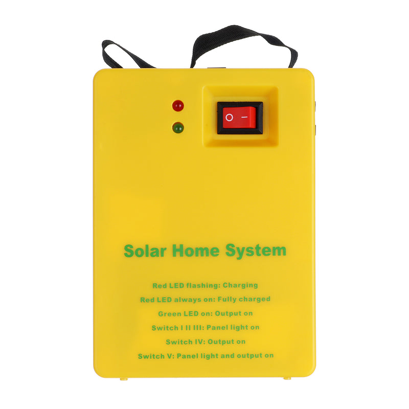 Solar Panel Power Generator Kit 5V USB Charger Home Outdoor System with 2 LED Bulbs Light