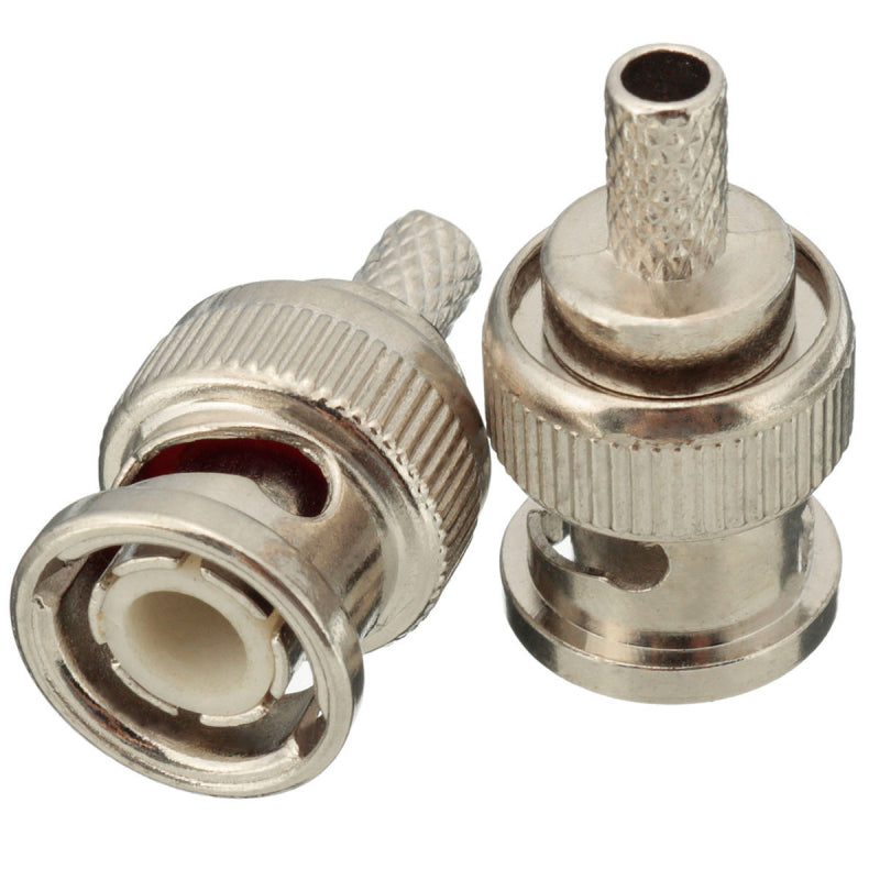 Excellway 10 Sets BNC Plug Crimp Connectors Adapter for RG58 RG-58 Coax Male Antenna Cable