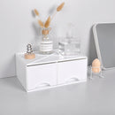 Desktop Storage Box with 2 Drawers Cosmetic Makeup Holder Sundries Organizer Office Home Supplies