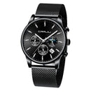 CRRJU 2266 Fashion Full Steel Mesh Calendar Chronograph 24hours Men Quartz Watch