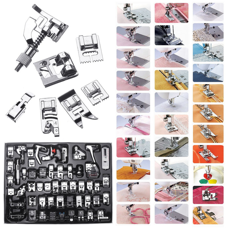 35/52Pcs Domestic Sewing Machine Presser Foot Feet Set Multi Function Kit