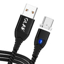 OLAF 3A Type C Magnetic Nylon Braided Fast Charging Data Cable For Xiaomi Mi8 Mi9 HUAWEI P30 Pocophone F1 S9 S10 Note S10+