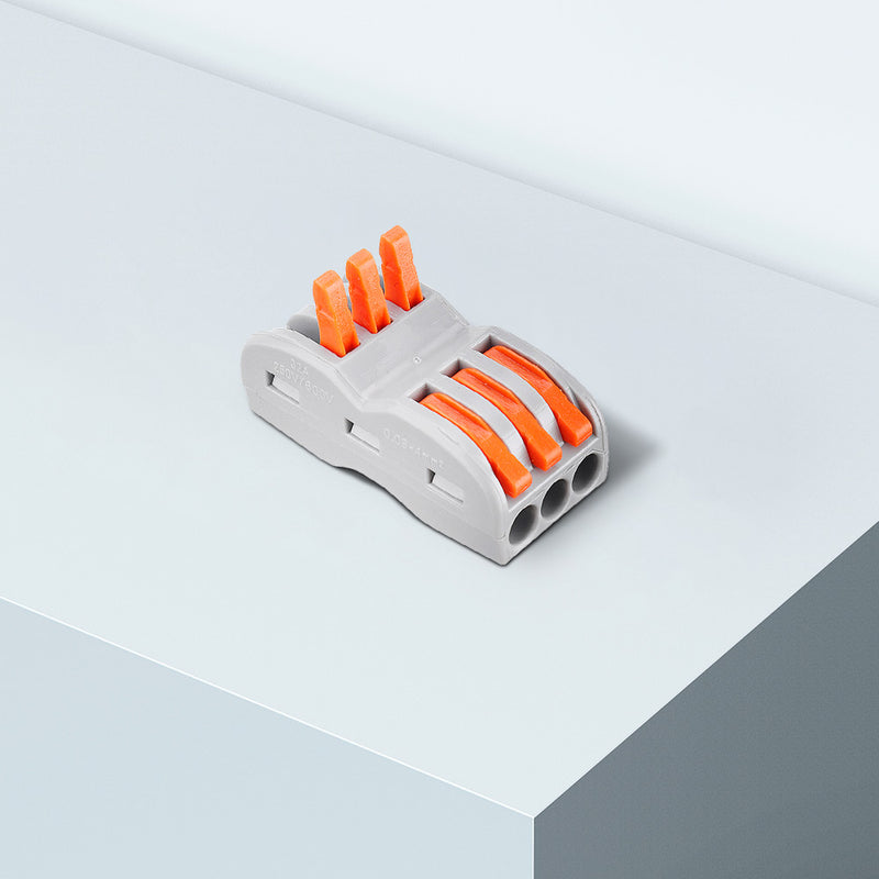 Minleaf 9Pcs 3Pin Wire Docking Connector Terminal Block Universal Quick Terminal Block Electric Cable Wire Connector Terminal 0.08-4.0mm