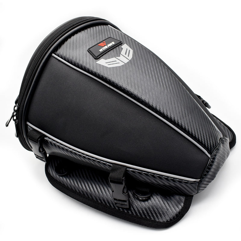 WOSAWE Motorcycle Tank Rear Seat Bag Waterproof Side Bag Multi-function Black