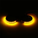Pair Stainless Steel Clamp LED Motorcycle Fork Turn Signal Indicator Lights Strip Light