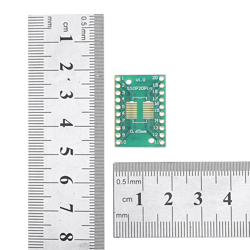 200pcs SOP20 SSOP20 TSSOP20 To DIP20 Pinboard SMD To DIP Adapter 0.65mm/1.27mm To 2.54mm DIP Pin Pitch PCB Board Converter