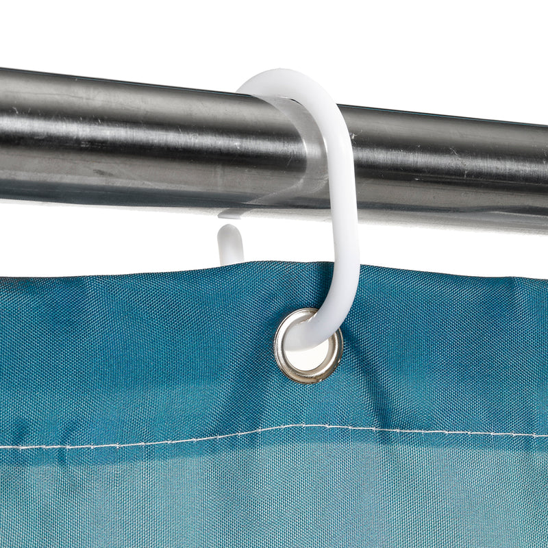 Bathroom Shower Curtains Toilet Waterproof Polyester Fabric Cover Mat W/ 12 Hooks