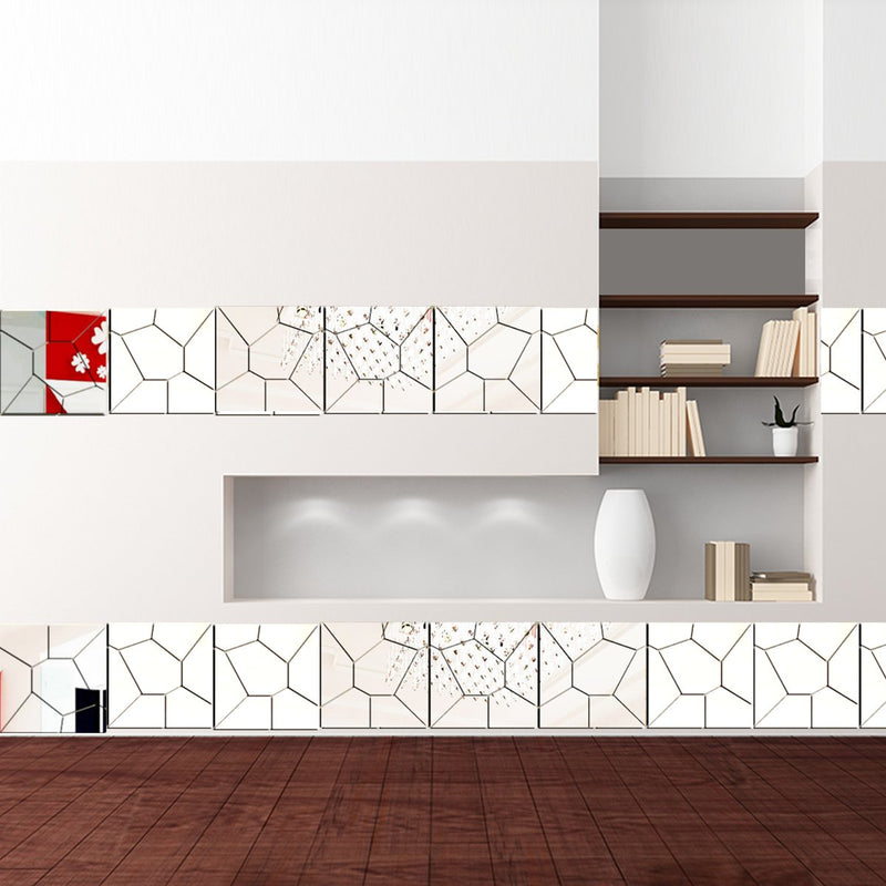 18cm 7Pcs DIY Acrylic Modern Mirror Decal Art Mural Wall Sticker Home Decor Removable Stickers