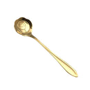 KCASA KC-FS04 Gold Flower Shape Stainless Steel Coffee Sugar Spoon Tea Spoon Ice Cream Tableware