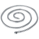 3mm55cm Retro Men's Necklace Square Chain Necklace Polished Stainless Steel Single Chain