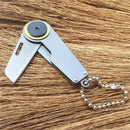 Multifunctional Portable Mini Folding Outdooors Camping Tools Survival Steel Key Chain Grey