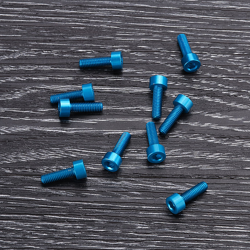 Suleve M3AH12 10Pcs M310mm Hex Socket Screw M3 Cap Head Bolt 7075 Aluminum Alloy Multicolor